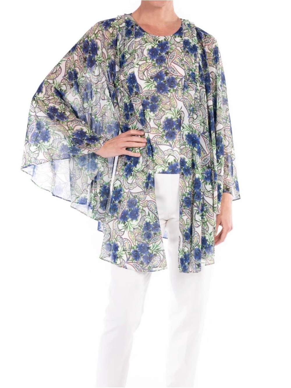 Badgley Mischka Floral Paisley Blouse — Size M
